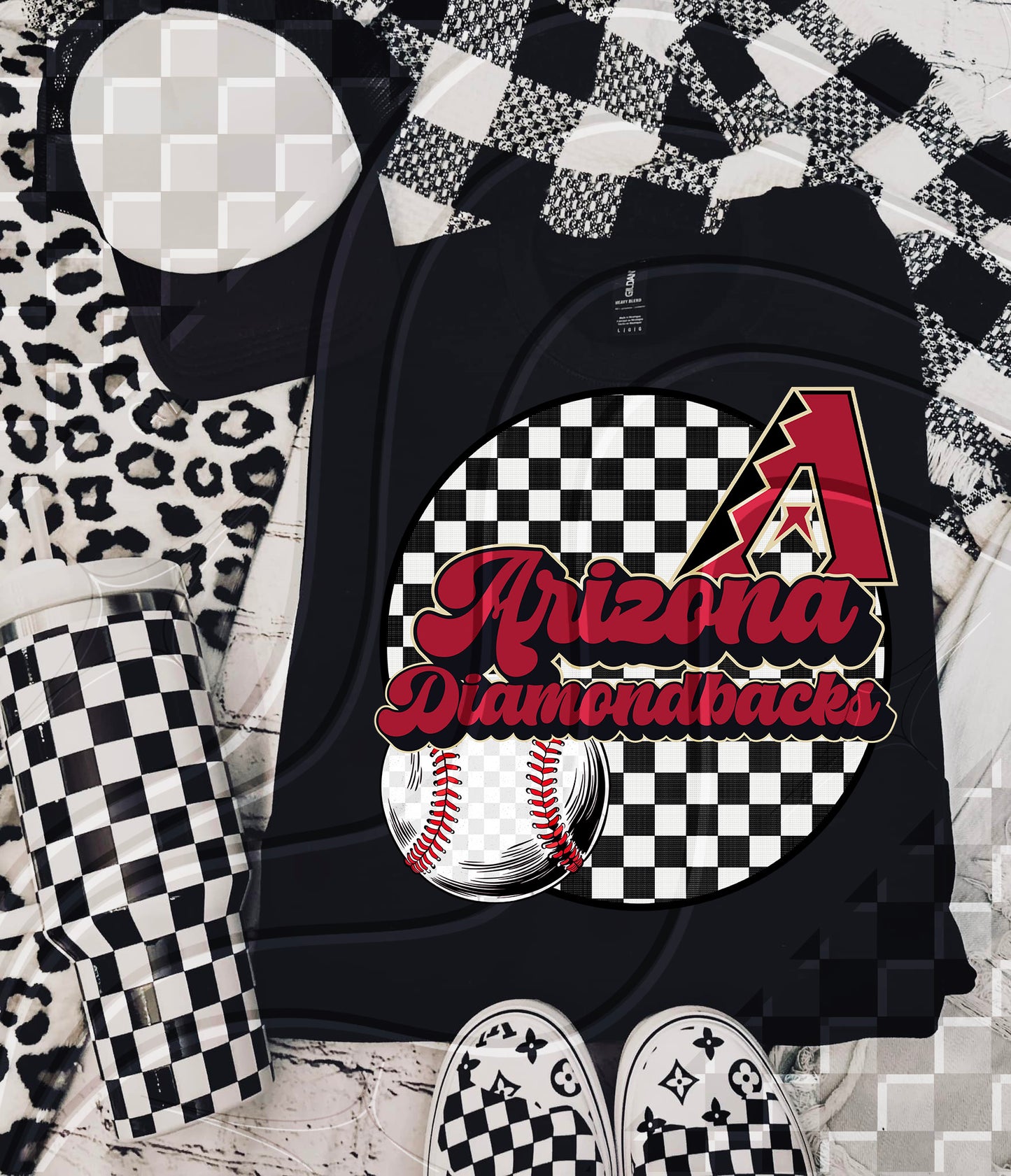 Checkered Spirit Baseball Circle | 30 Team Options - Digital Download- PNG
