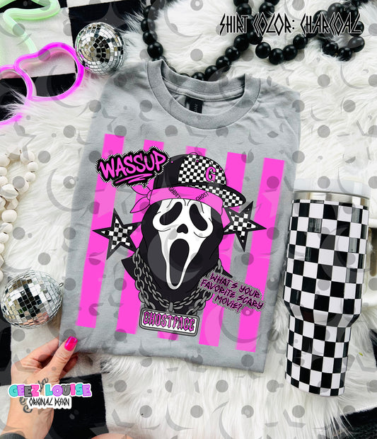 Wassup Ghostie PNG | Retro Horror Patchwork Inspired Design