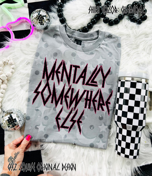 Mentally Somewhere Else Digital Design – Edgy Lightning Typography Quote Graphic