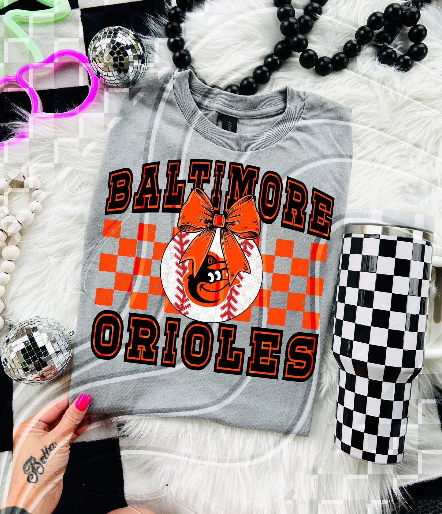 Baseball Spirit Design | Checkerboard Bow | 30 Team Options - Digital Download- PNG