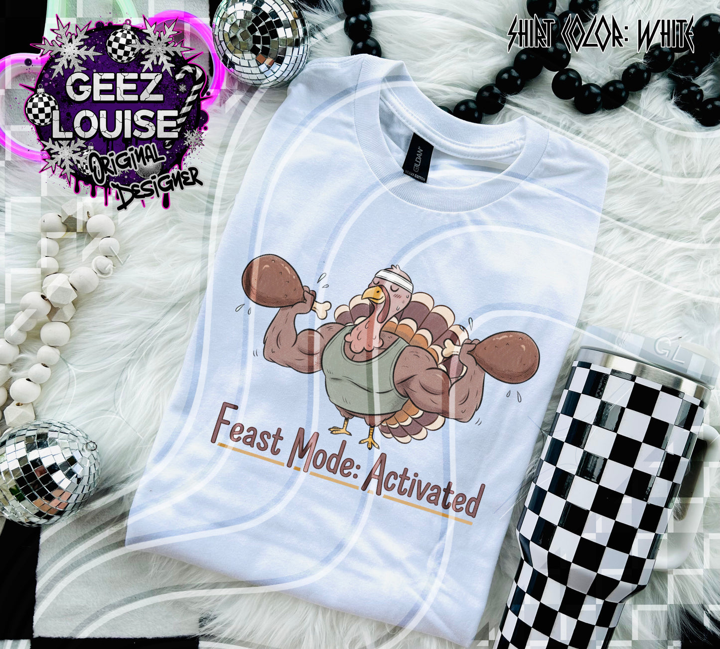 Feast Mode: Activated | Funny Thanksgiving Turkey Digital Design