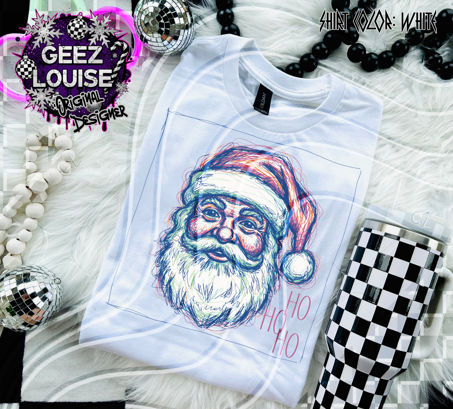 Scribble Santa Digital Design – Hand-Drawn Sketch Style