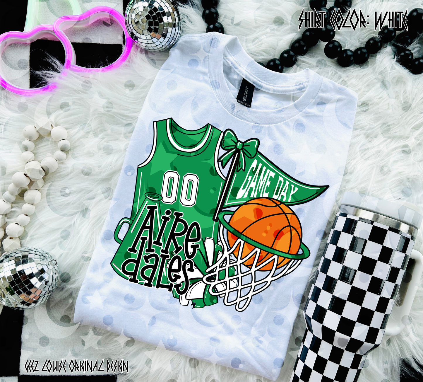 Basketball Game Day Digital Design | Custom Team Spirit PNGs (100+ Teams) - Green
