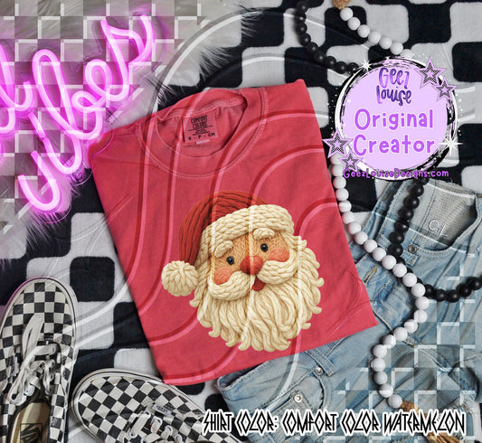 Santa Yarn Style Design | Textured Christmas Digital Download