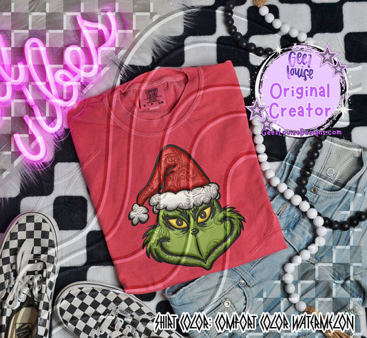 GMAN Head Leather Texture Digital Design | Christmas Sublimation PNG