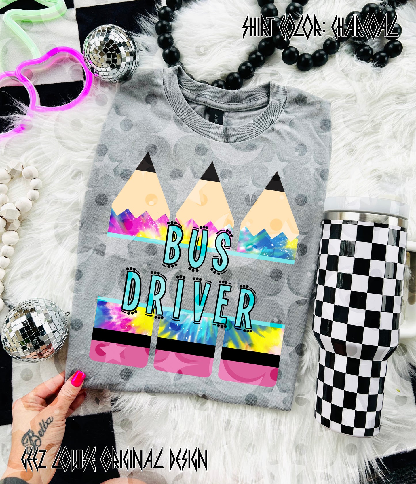 Tie Dye Pencil — Teacher & Grade PNG (multiple options!)