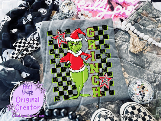 GMAN Checkerboard Christmas Digital Design | PNG for Sublimation & Crafts
