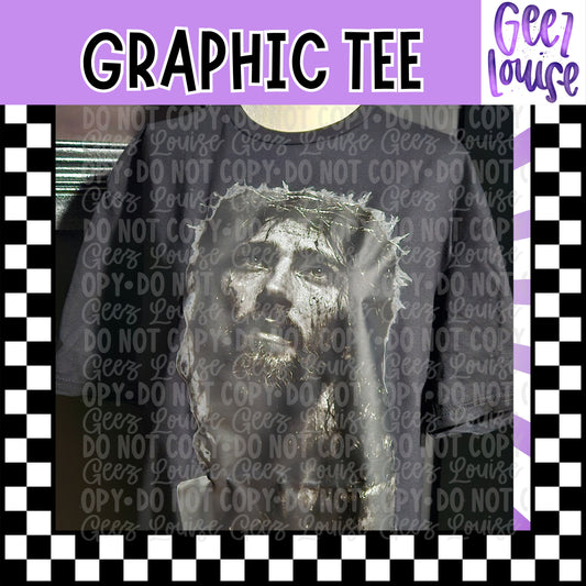Jesus Crowned Portrait Graphic Tee – Faith Based Tee – Ready to Rock