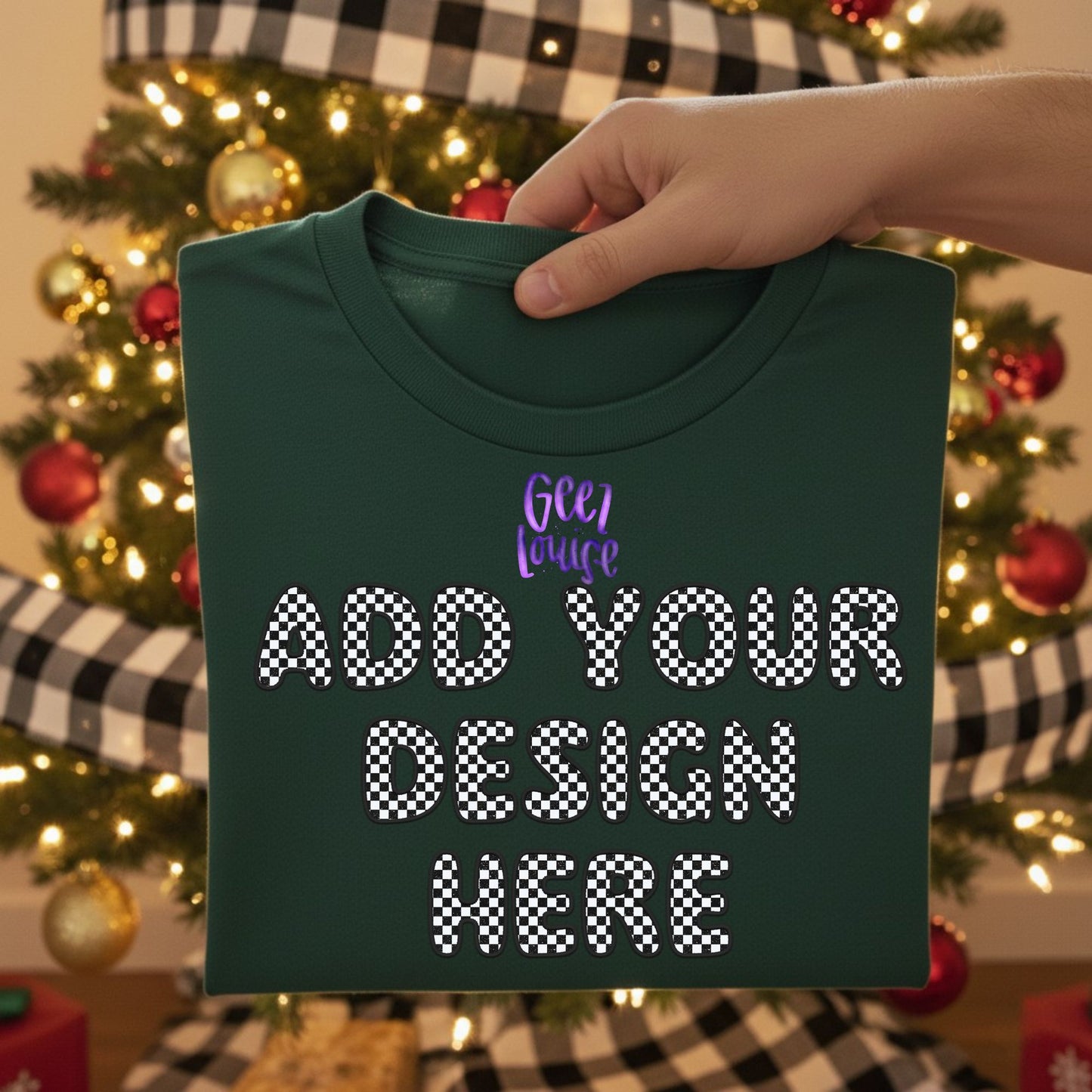 Christmas Tree Folded Shirt Mockups | Digital Download | Blank Flat Lay
