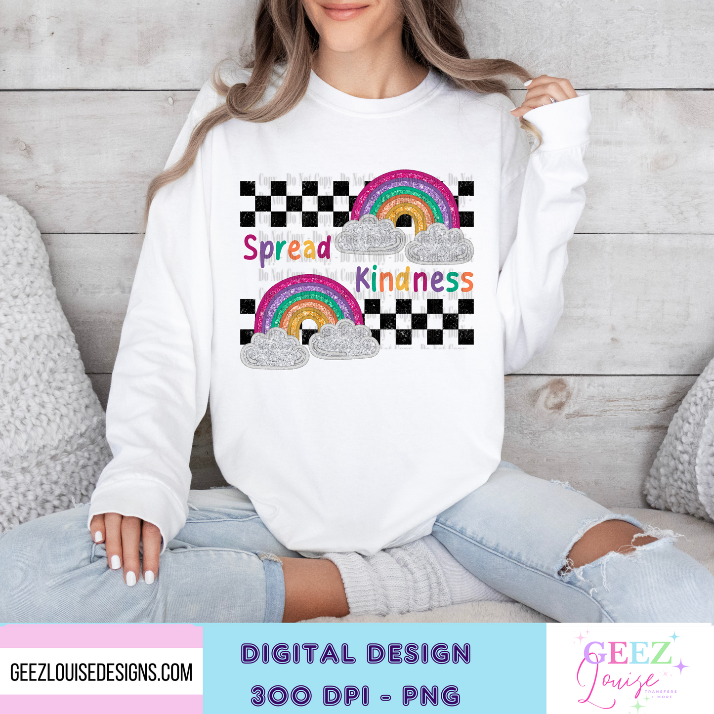 Spread Kindness- faux embroidery - Digital Download- PNG