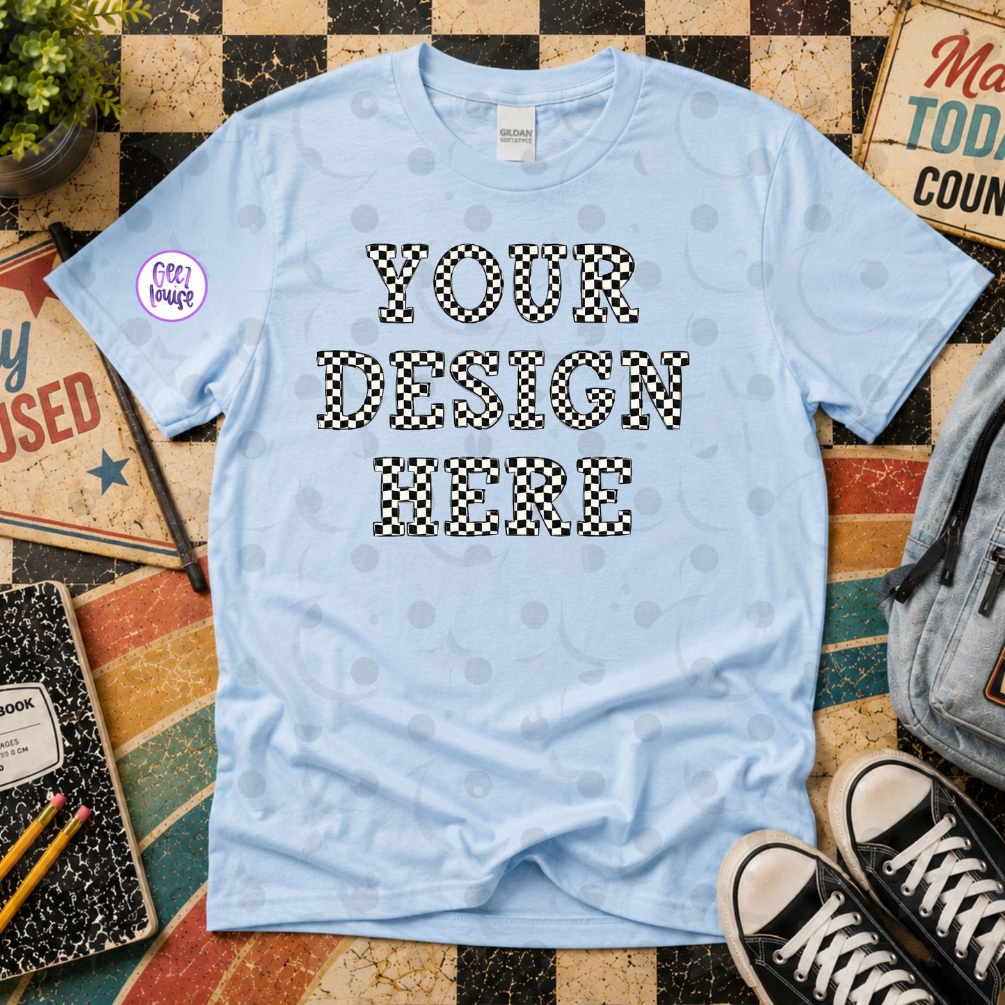 Back to School Retro Blank T-Shirt Mockups | 9 Shirt Colors | Individual or Bundle | Lifetime Mockup Drive | Digital Download