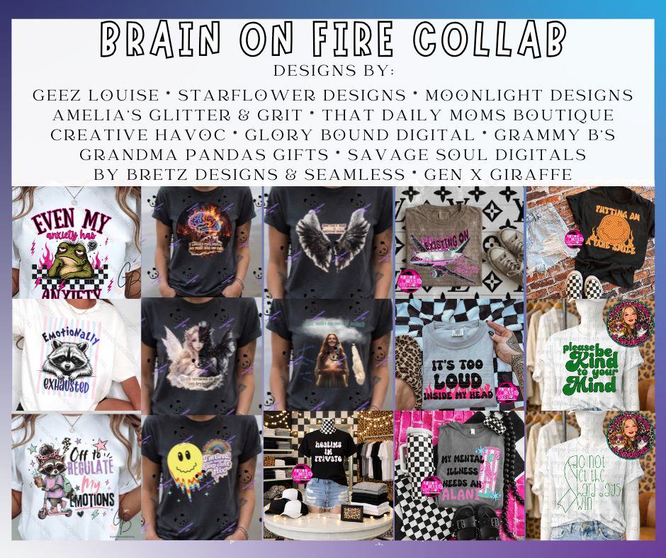 Brain On Fire | Mental Health Collab PNG Bundle