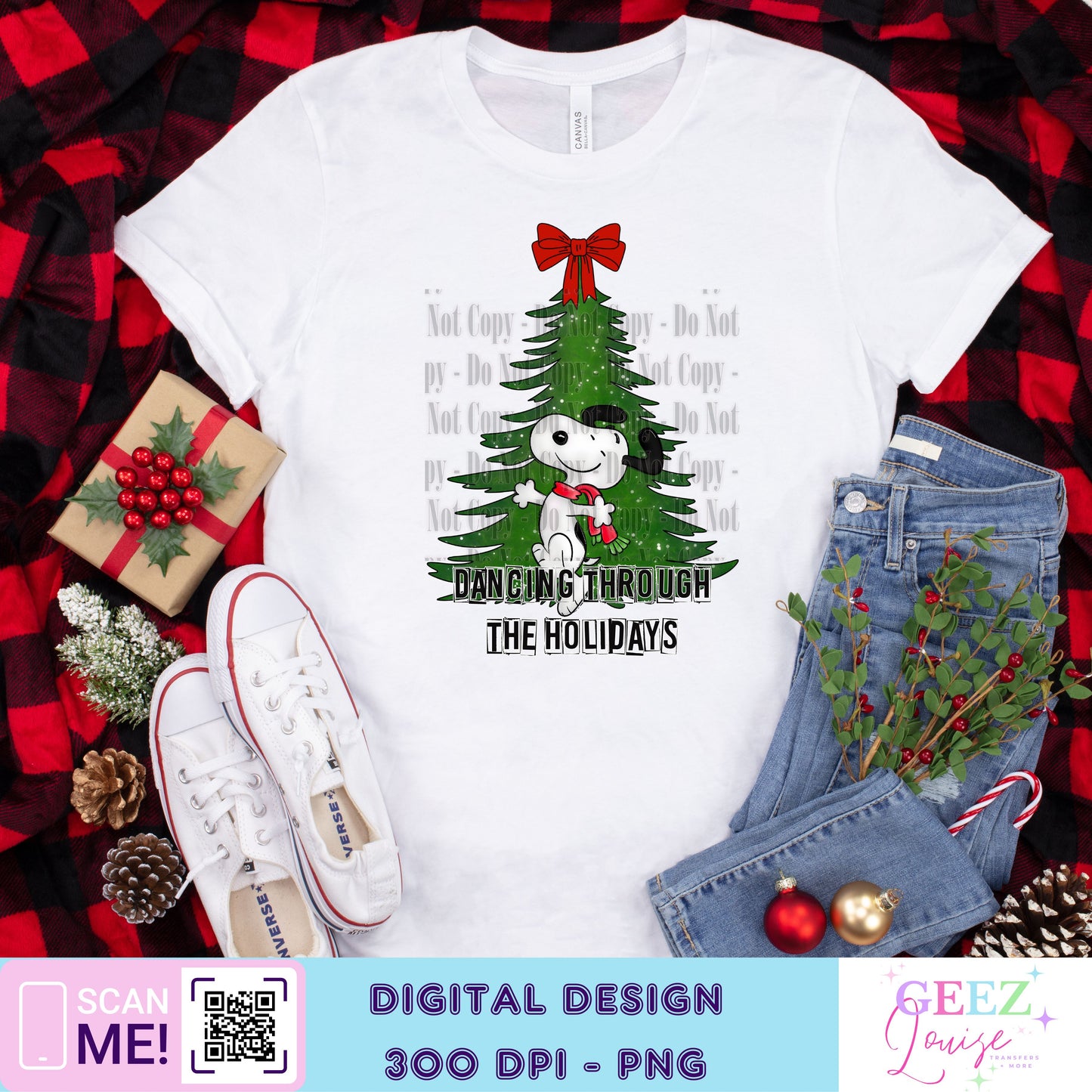 dancing through Holiday Christmas - Digital Download- PNG