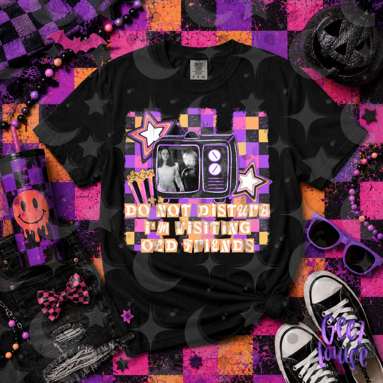 Do Not Disturb Visiting Old Friends Halloween PNG | Retro TV Spooky Design | FriYAY Deal