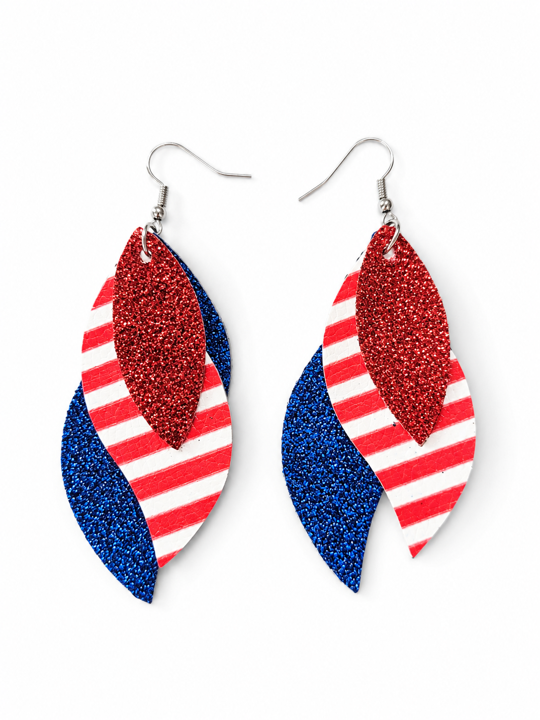 Patriotic Faux Leather Earrings
