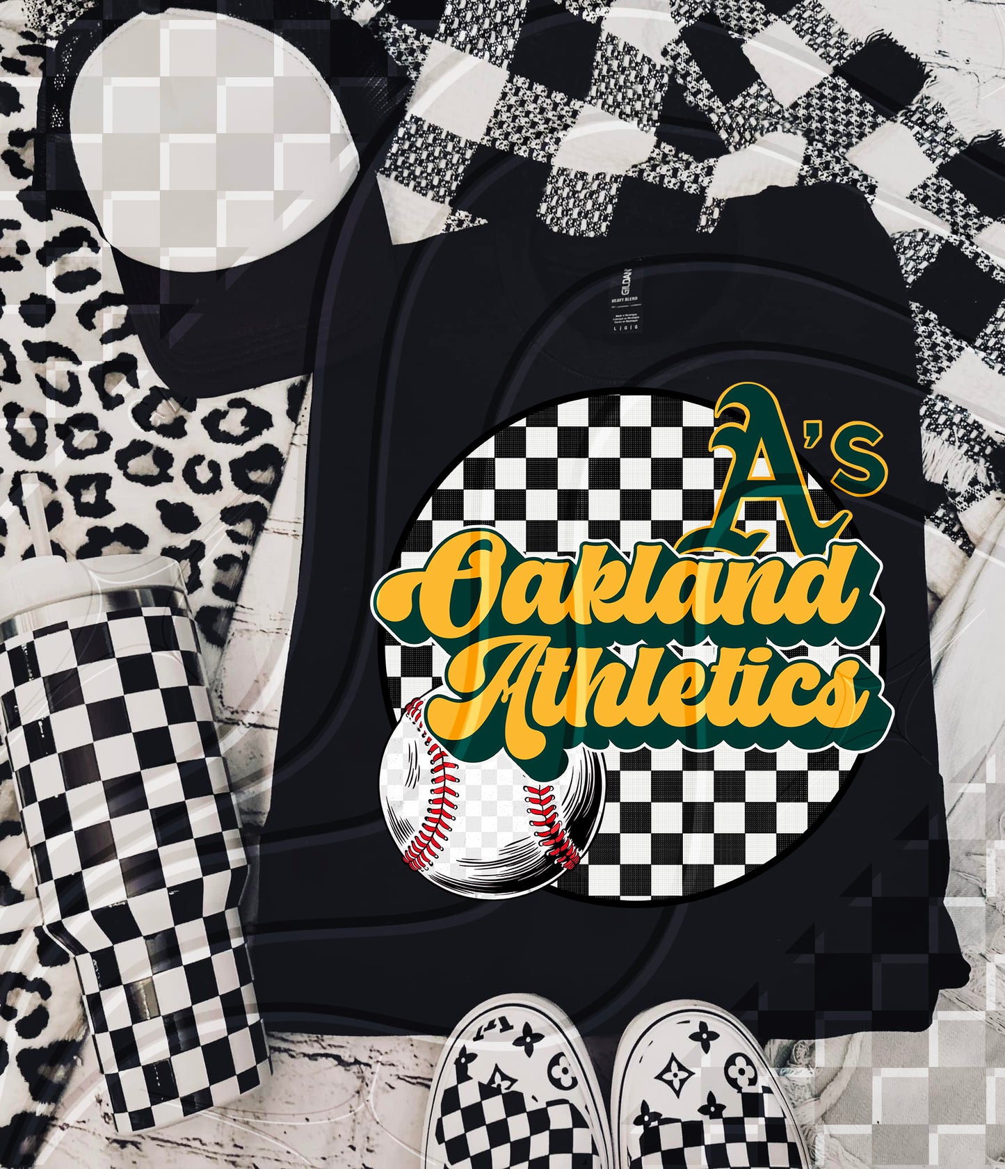 Checkered Spirit Baseball Circle | 30 Team Options - Digital Download- PNG