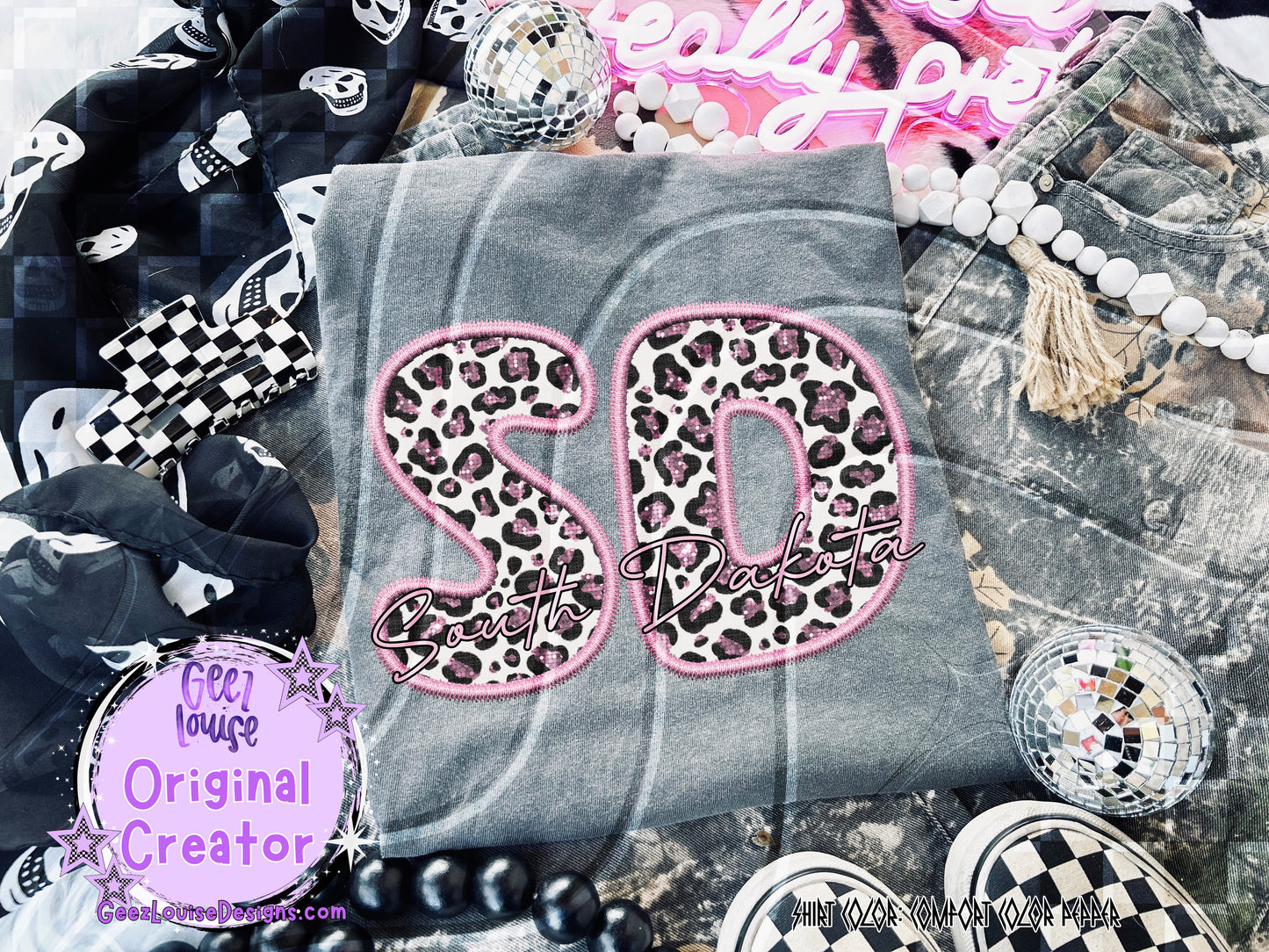 Leopard Appliqué State Bundle – All 50 States PNG