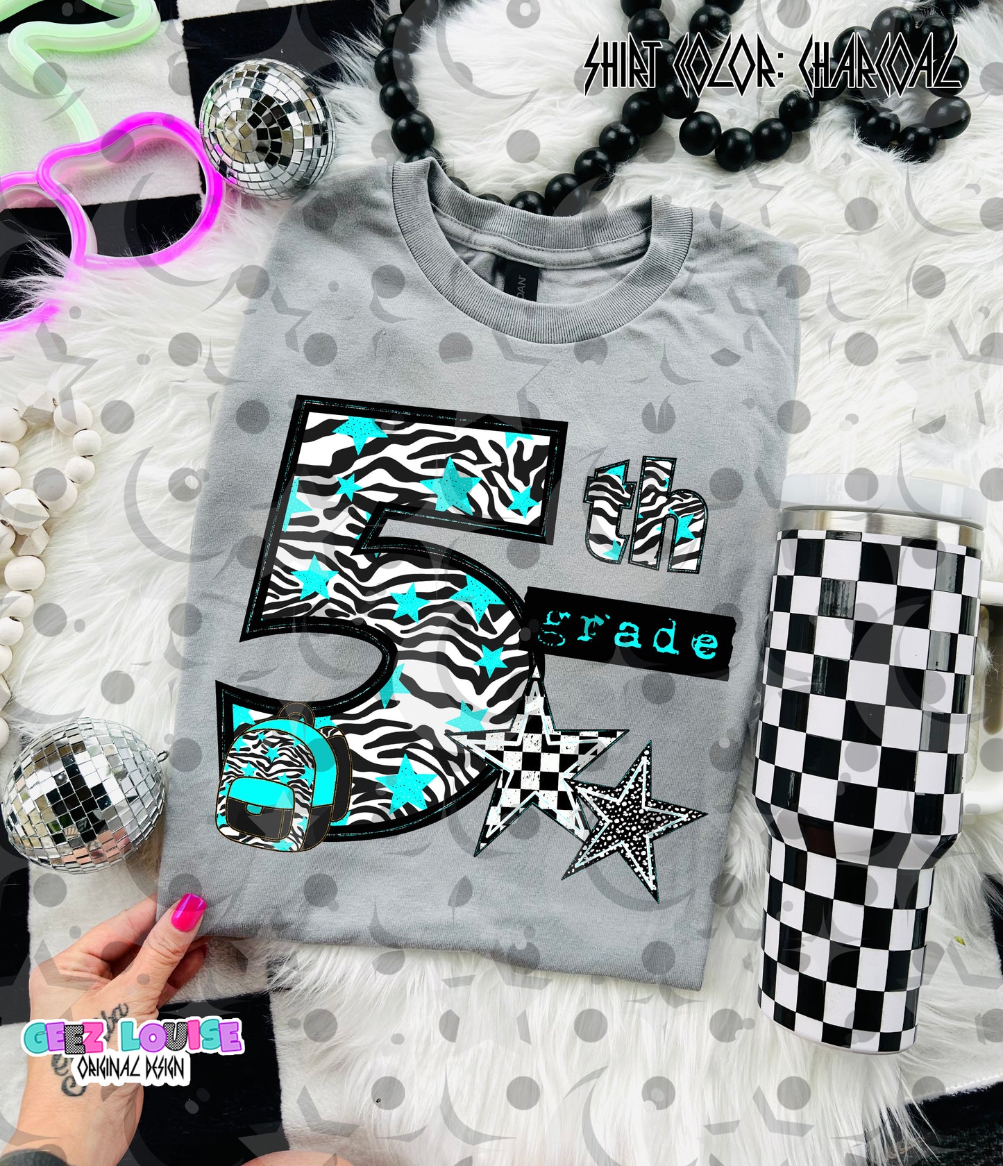 Retro Zebra Teal School Grade PNG Bundle | Pre-K through 5th Grade Digital Design