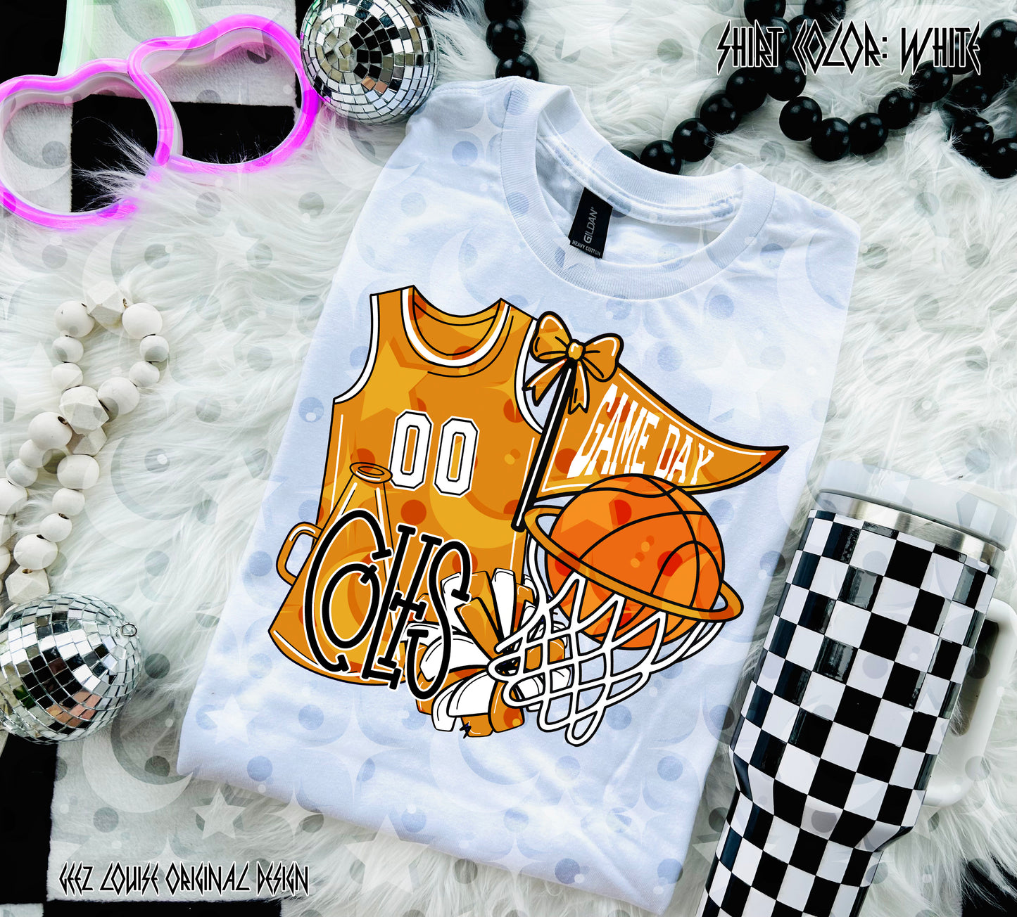Basketball Game Day Digital Design | Custom Team Spirit PNGs (100+ Teams) - Gold