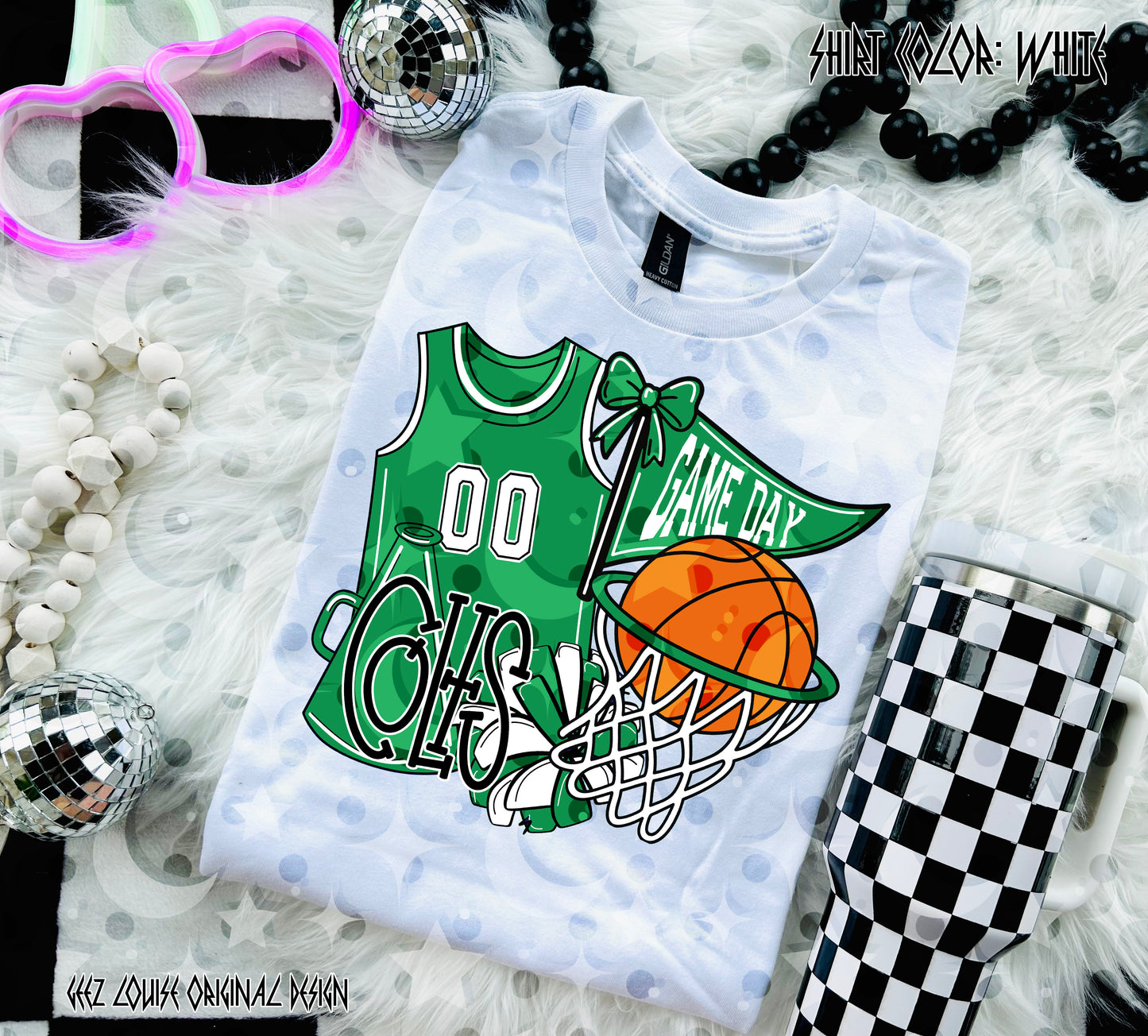 Basketball Game Day Digital Design | Custom Team Spirit PNGs (100+ Teams) - Green