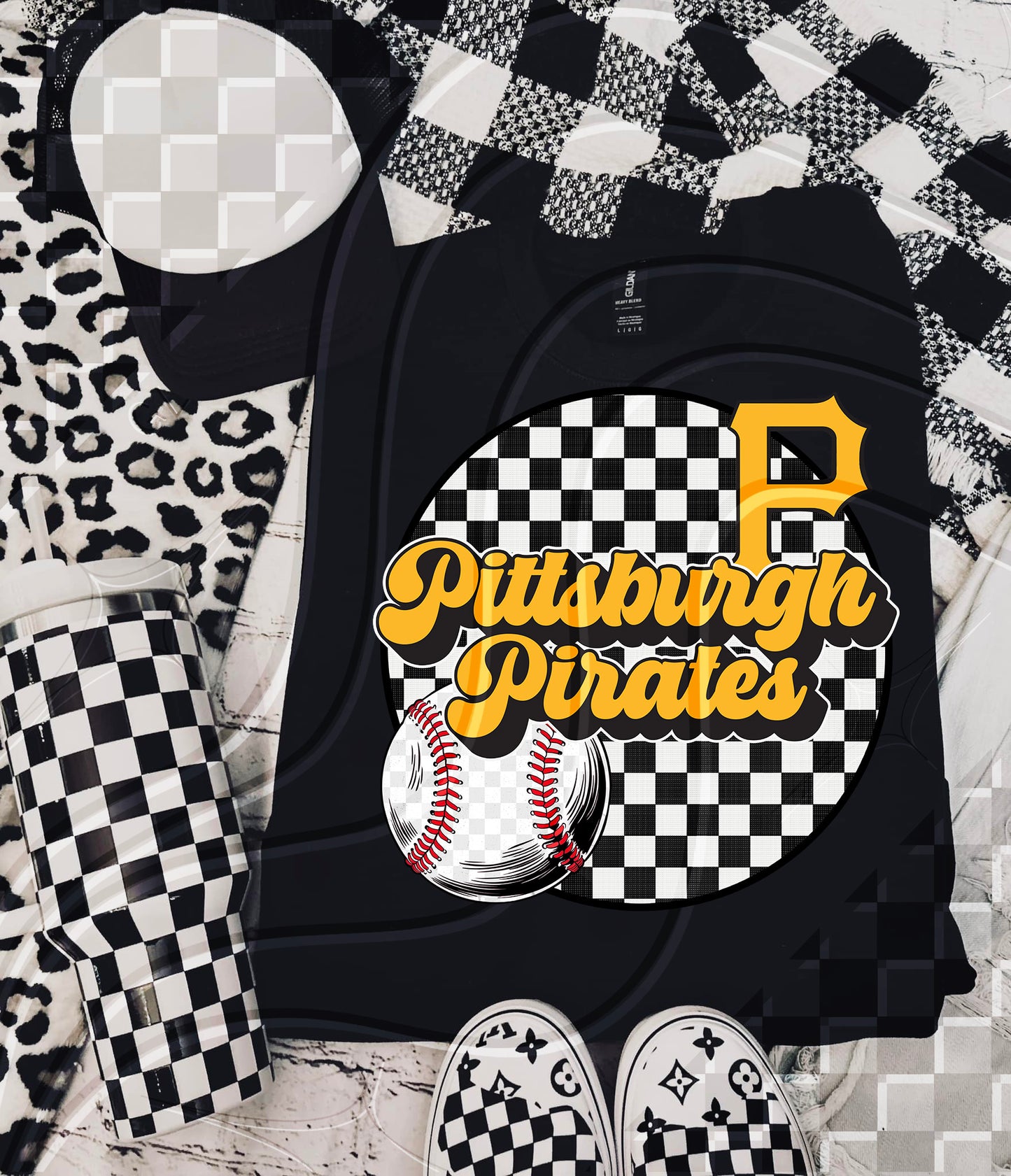 Checkered Spirit Baseball Circle | 30 Team Options - Digital Download- PNG