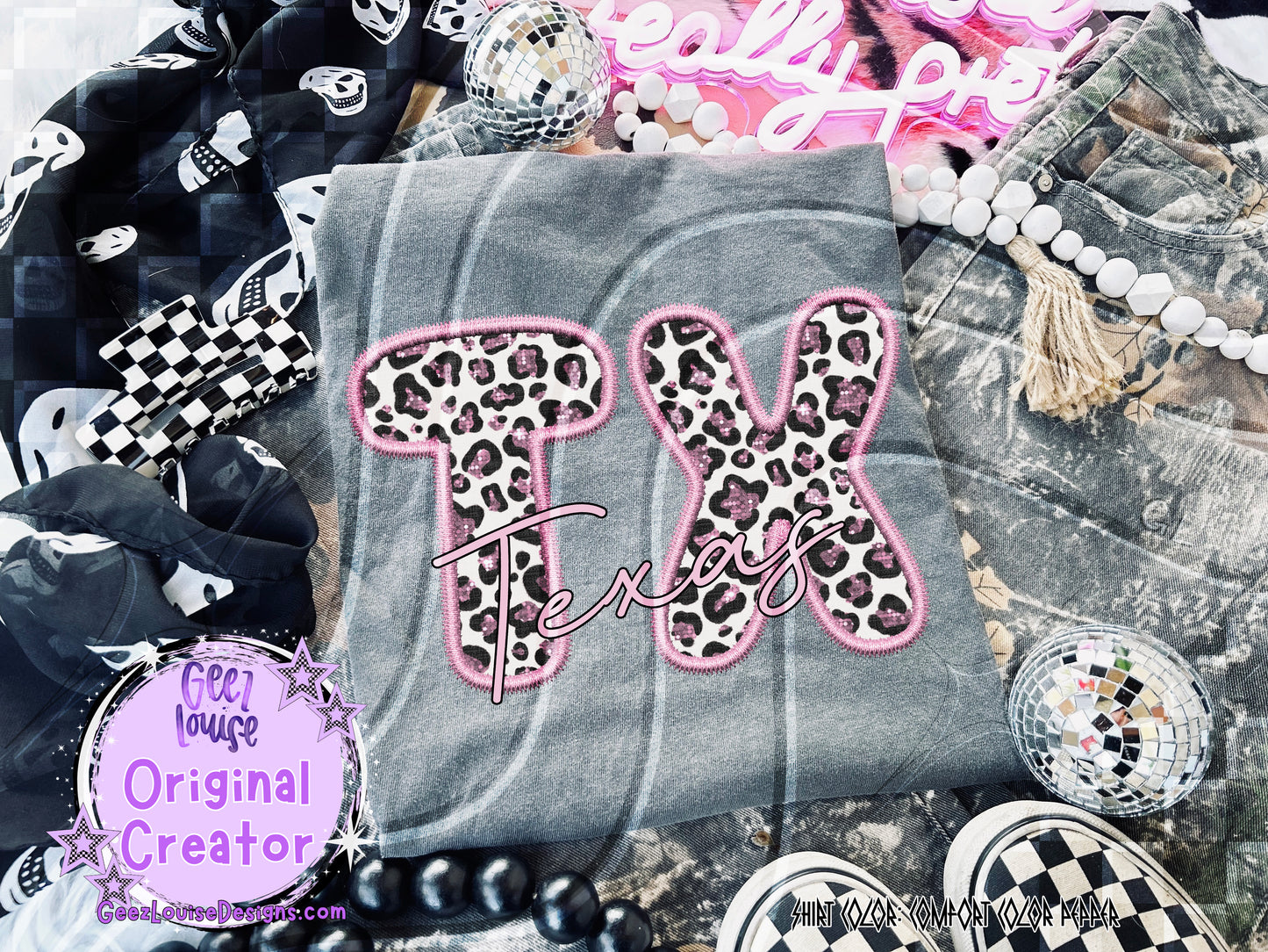 Leopard Appliqué State Bundle – All 50 States PNG