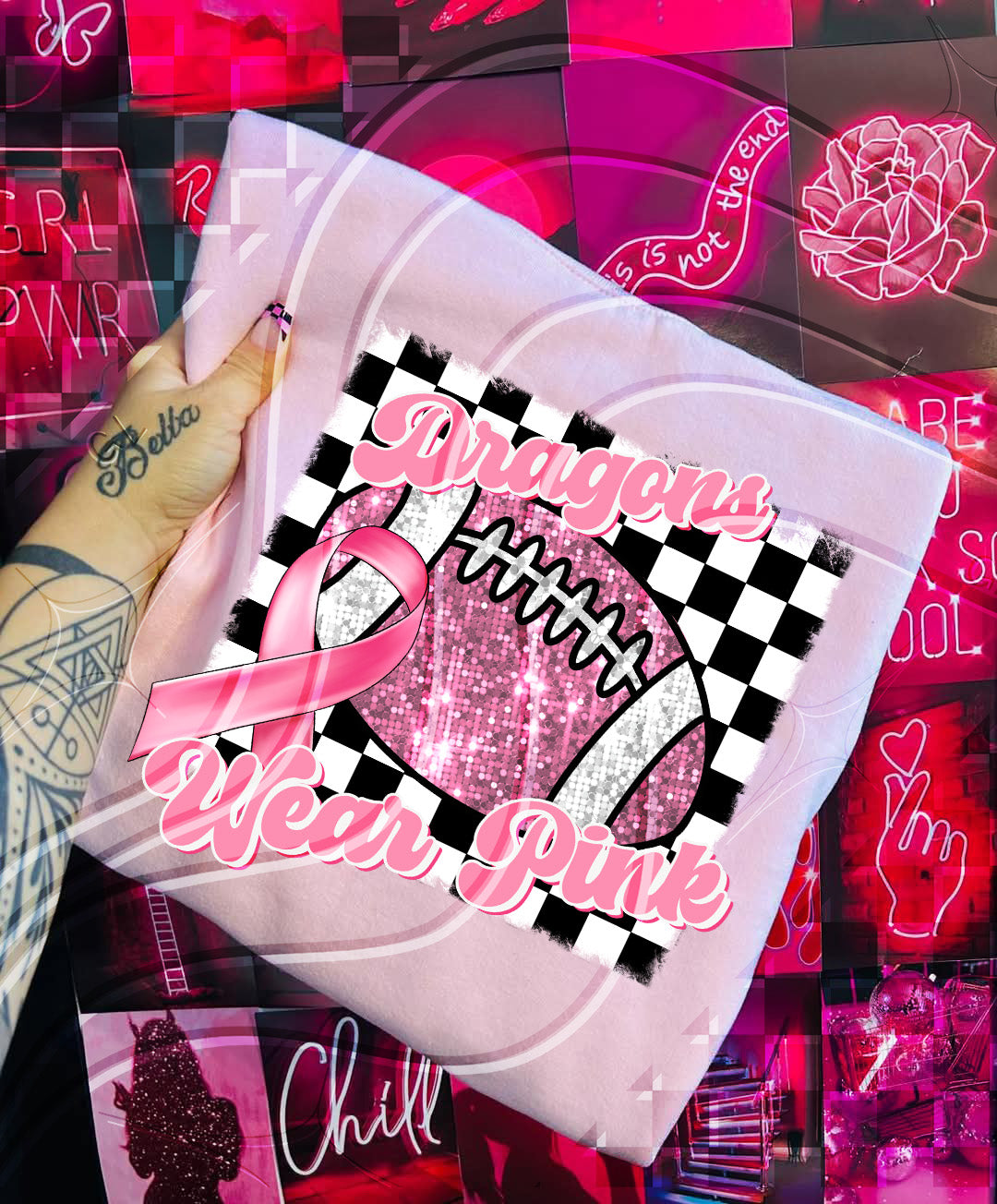 Pink Out Football Digital Design – Custom "Team Name Wear Pink"