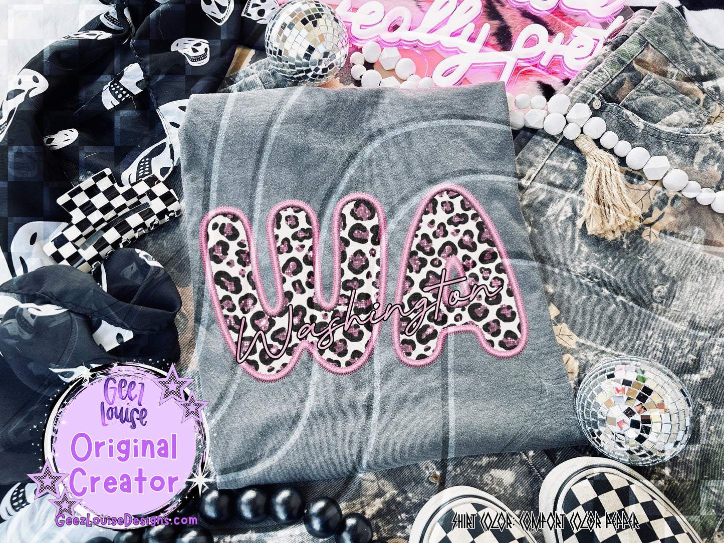 Leopard Appliqué State Bundle – All 50 States PNG