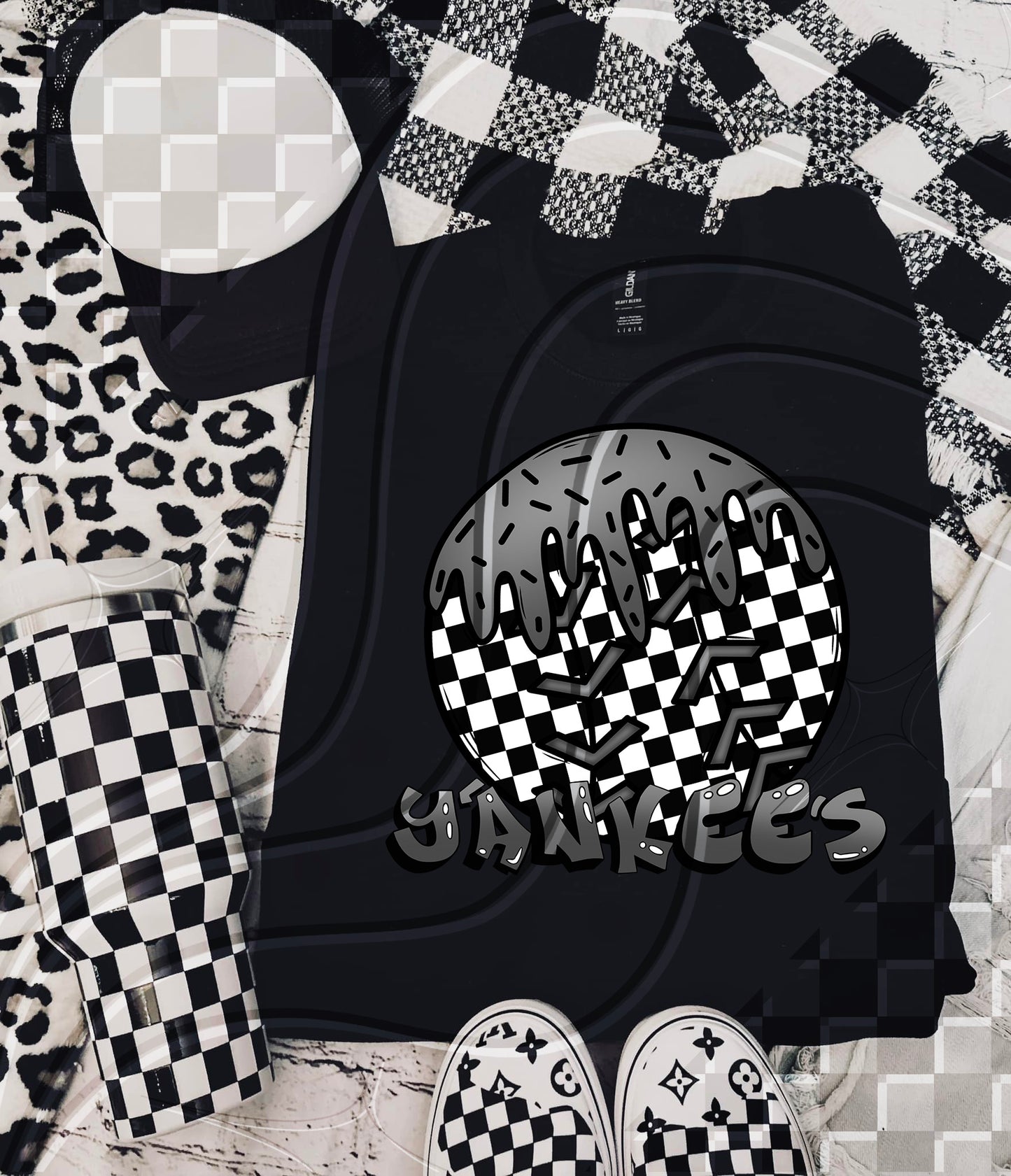 Team Baseball Drip Greyscale style - Digital Download- PNG