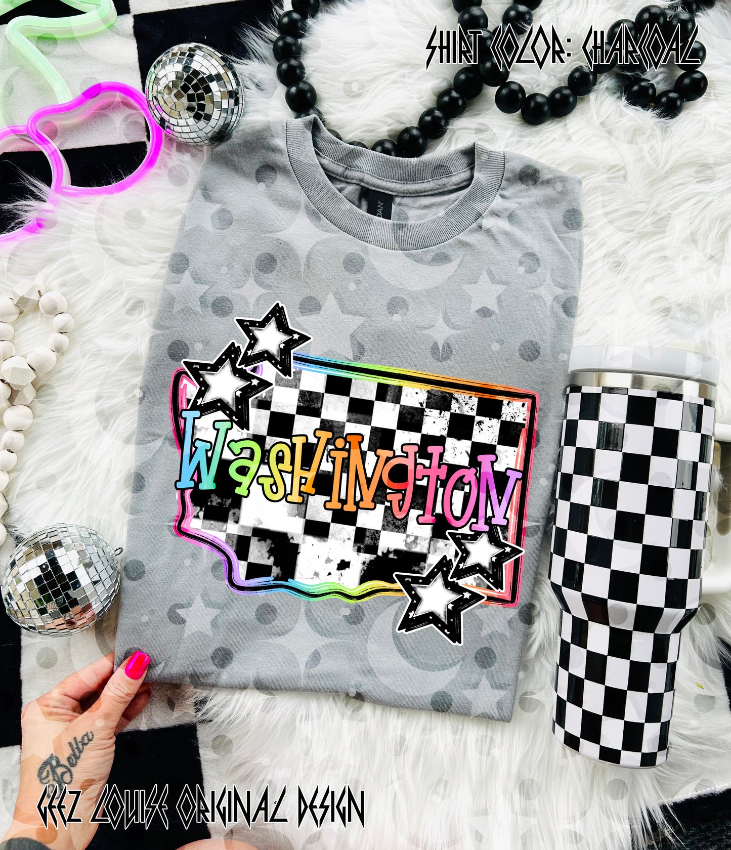 Checkerboard USA State PNGs — 50 States (Choose Your State!)