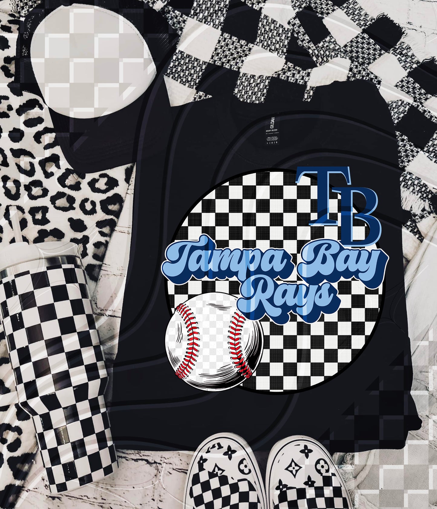 Checkered Spirit Baseball Circle | 30 Team Options - Digital Download- PNG