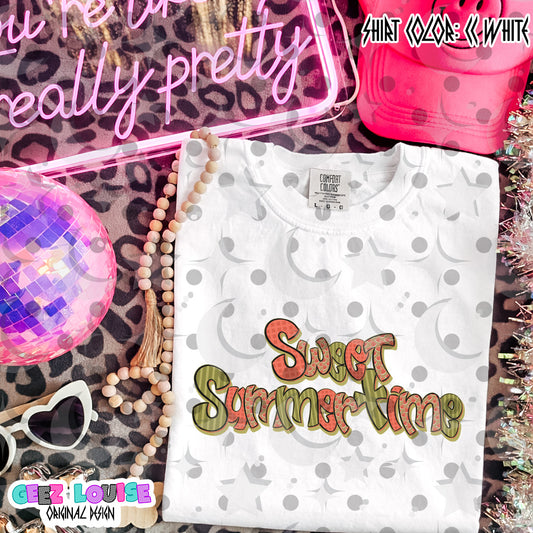 Sweet Summertime PNG | Retro Summer Typography Design