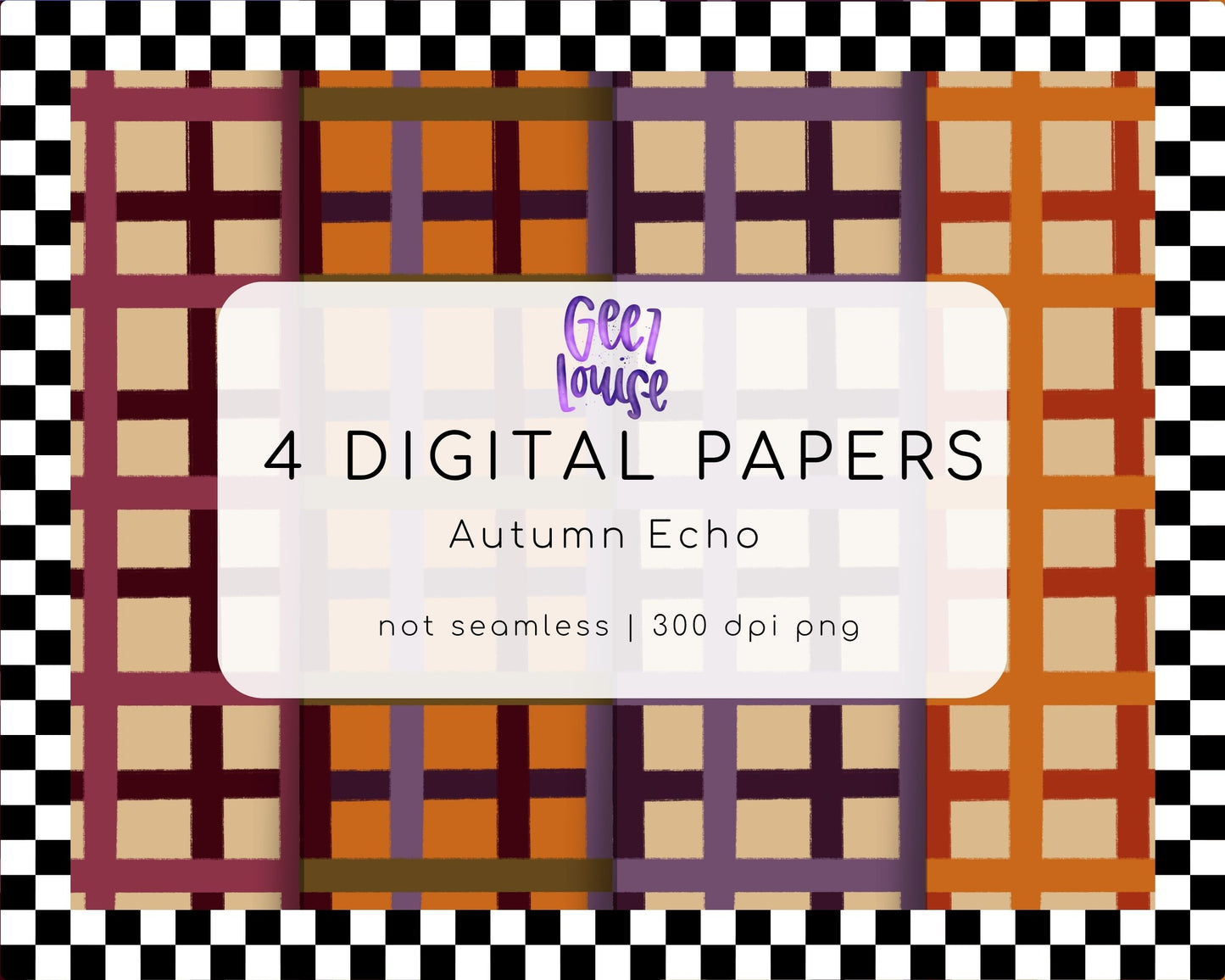 Autumn Echo Digital Paper Bundle | Fall Plaid Backgrounds | Rustic Autumn PNG Papers