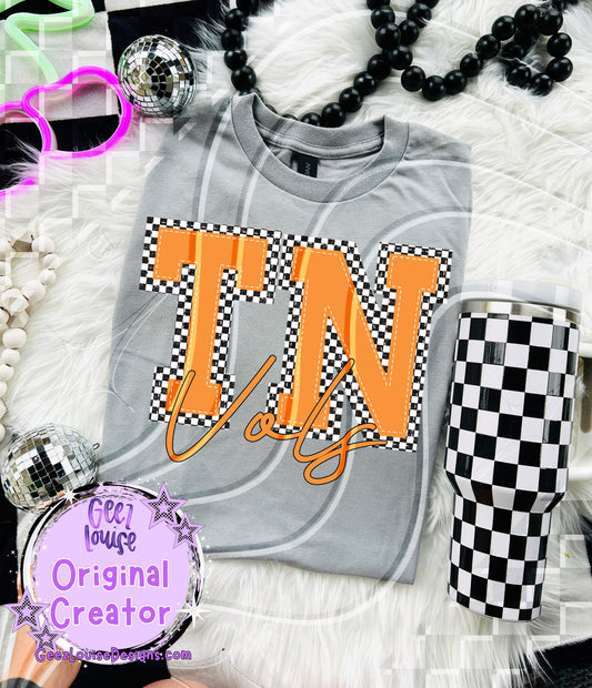 TN Vols Checkered PNG Design