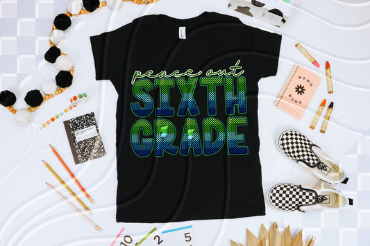 Peace Out Neon Checker Grade - Digital Download- PNG