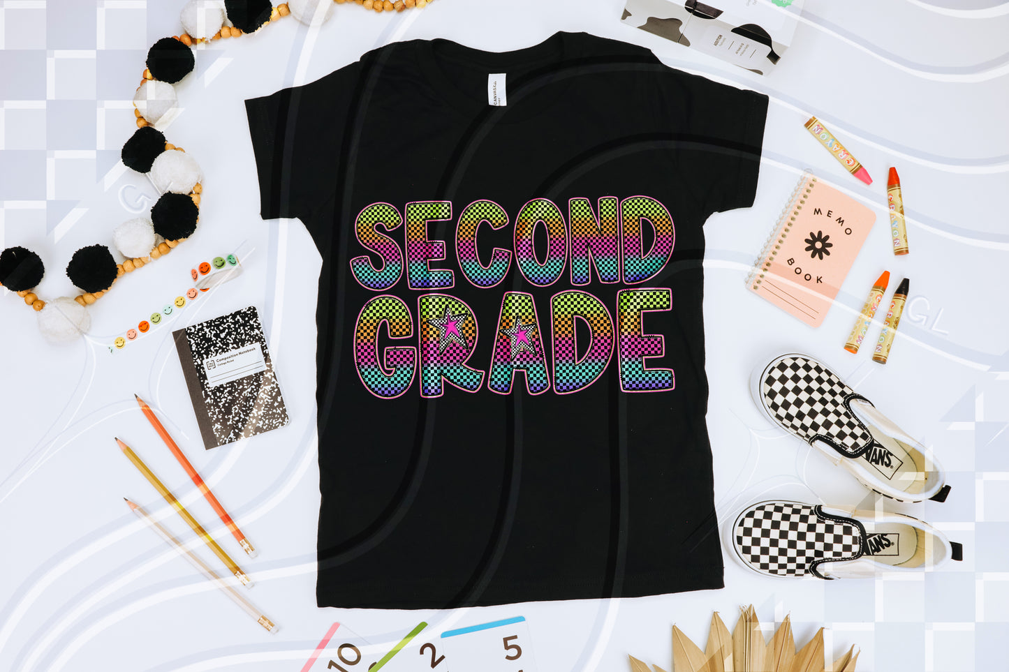 Neon Checker Grade - Digital Download- PNG