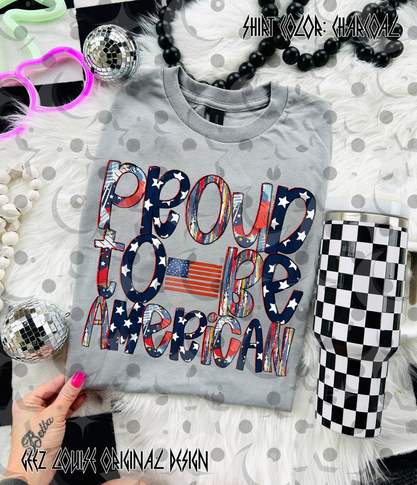 Proud to Be American PNG | Patriotic Red White Blue Shirt Design | 4th of July Sublimation File