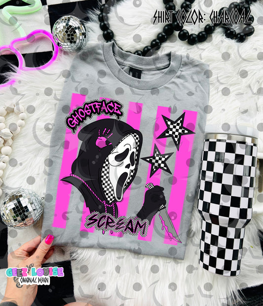 Ghostie Scream PNG | Retro Horror Grunge Digital Design