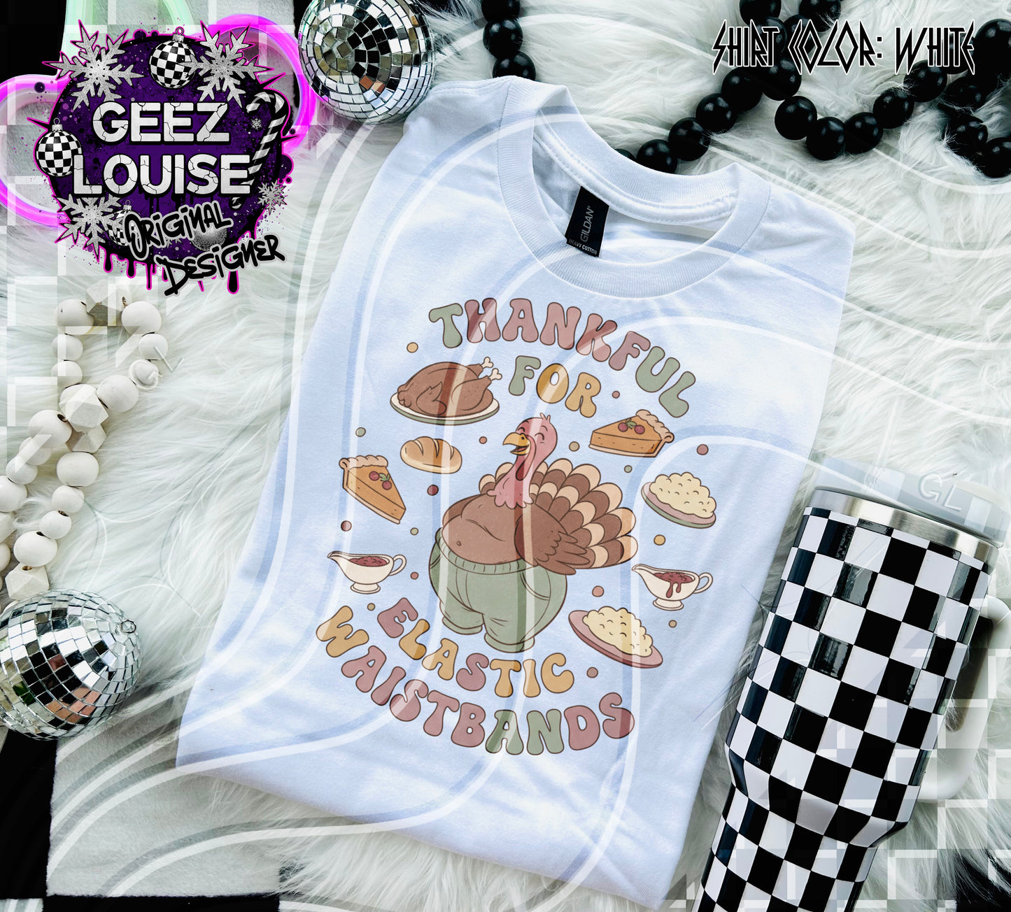 Thankful for Elastic Waistbands | Funny Thanksgiving Turkey Digital Design