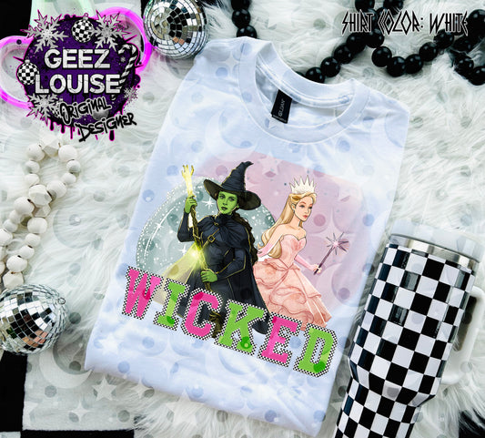 Wicked Duo Digital Design – Green & Pink Checkered Retro PNG