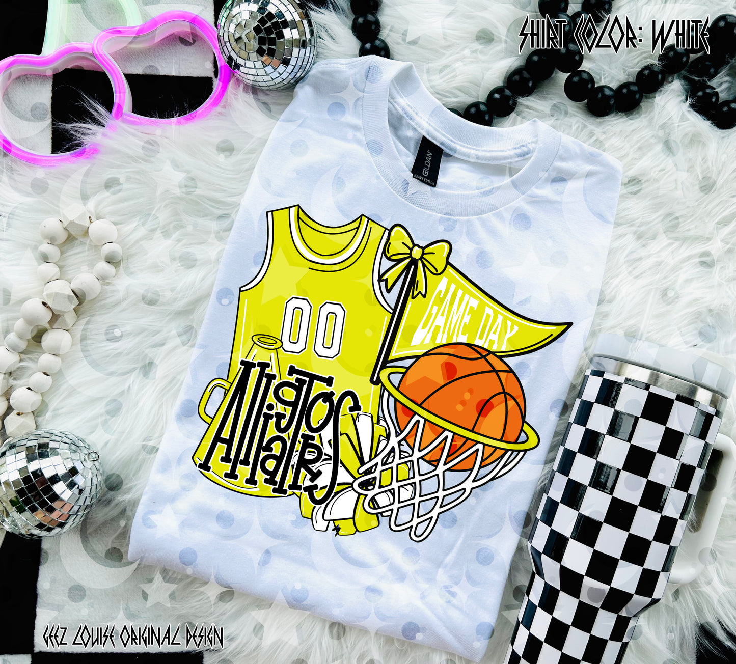 Basketball Game Day Digital Design | Custom Team Spirit PNGs (100+ Teams) - Yellow