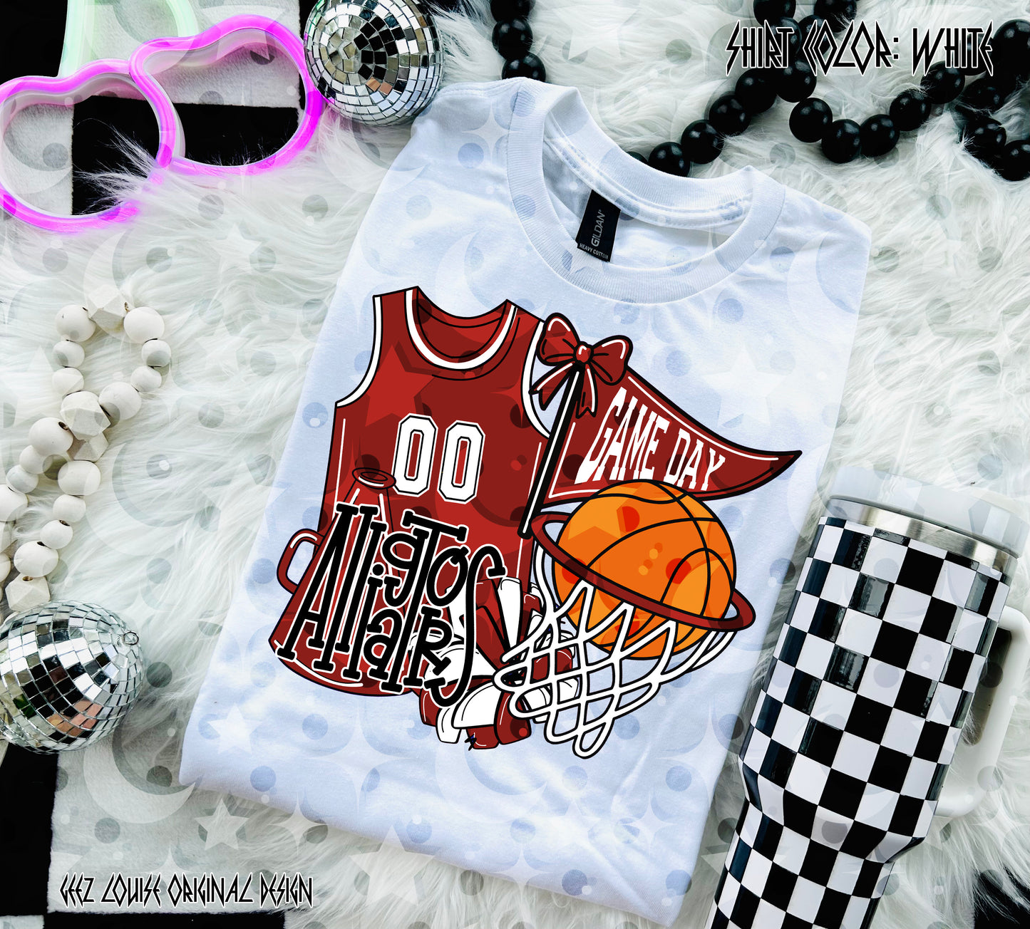 Basketball Game Day Digital Design | Custom Team Spirit PNGs (100+ Teams) -Crimson