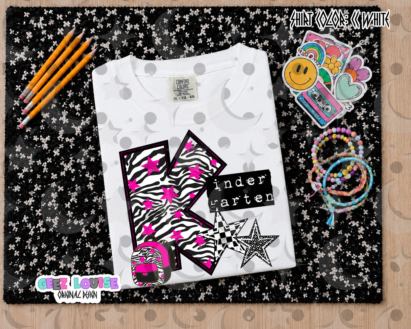 Retro Zebra pink School Grade PNG Bundle | Pre-K through 5th Grade Digital Design