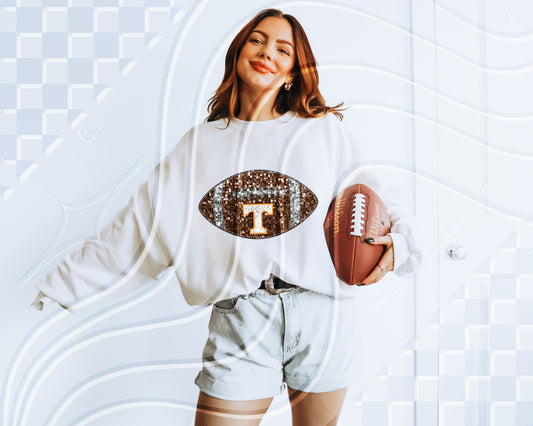 Tennessee football faux sequin embroidery - Digital Download- PNG