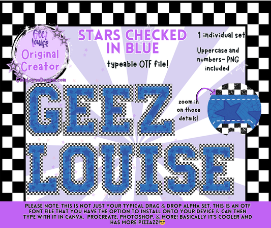 Stars Checked In – OTF Fonts + PNG | Multiple Color Variants