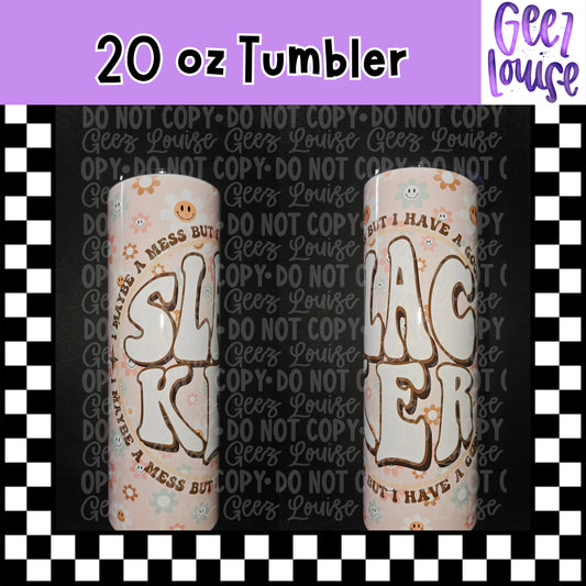 Slacker 20 oz Stainless Steel Tumbler – Lid & Straw Included