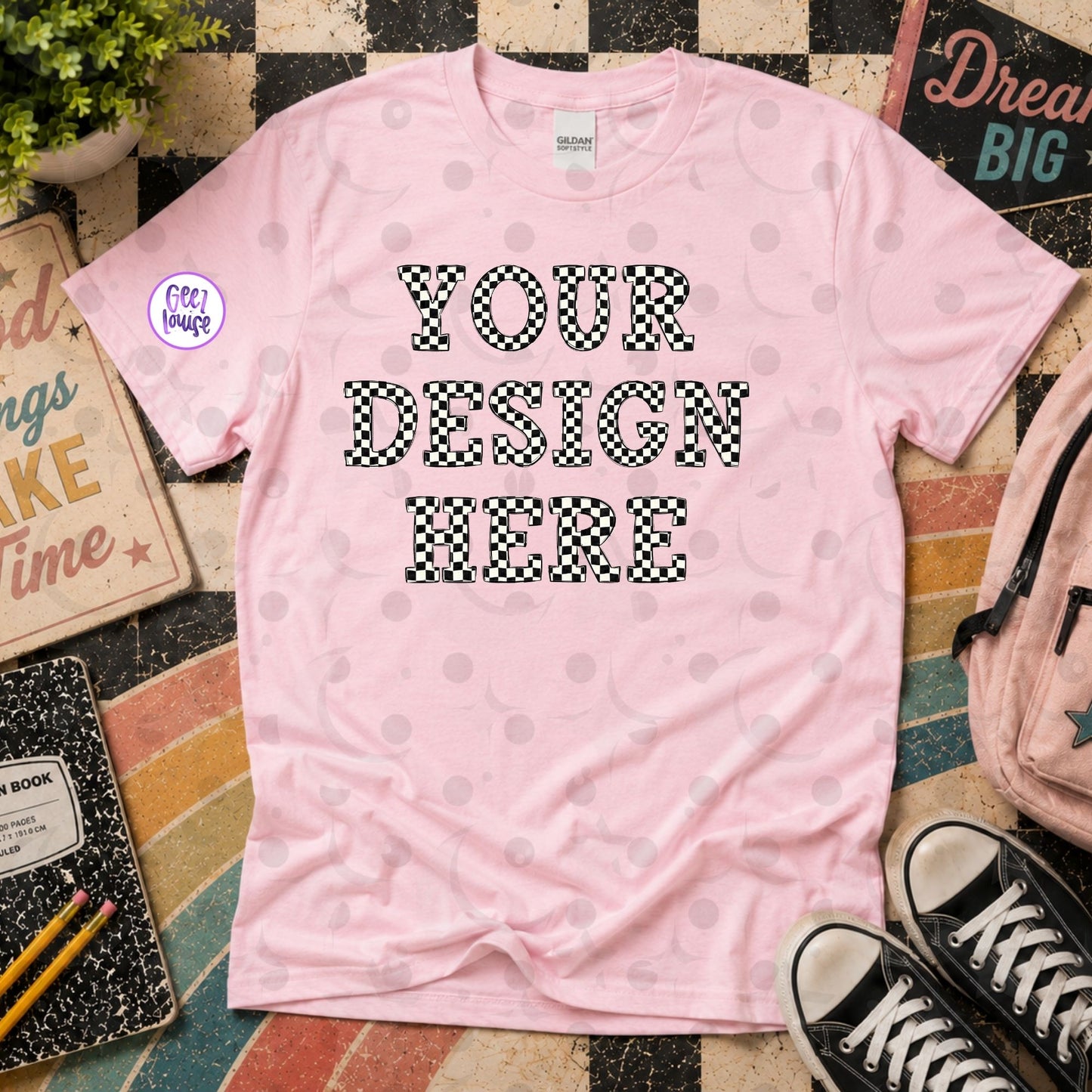 Back to School Retro Blank T-Shirt Mockups | 9 Shirt Colors | Individual or Bundle | Lifetime Mockup Drive | Digital Download