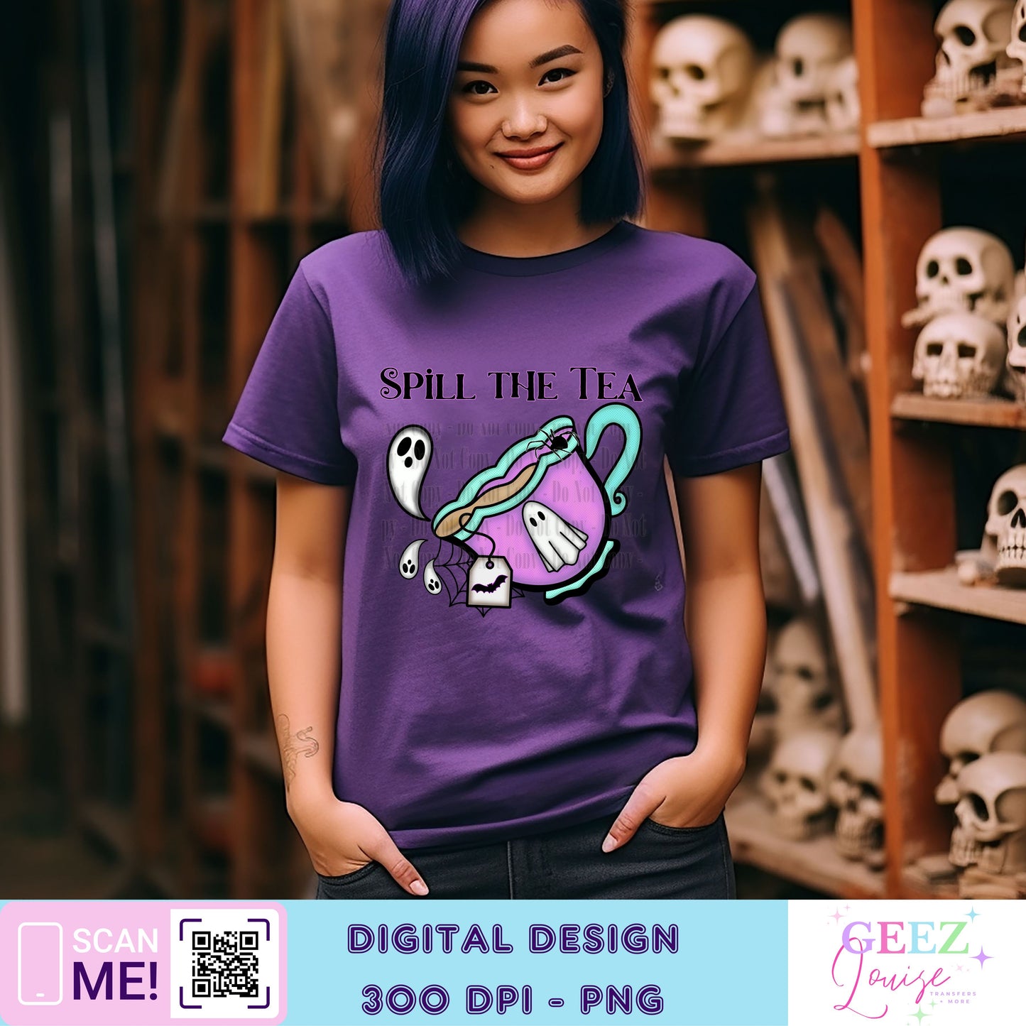 Spill the tea Halloween - Digital Download- PNG