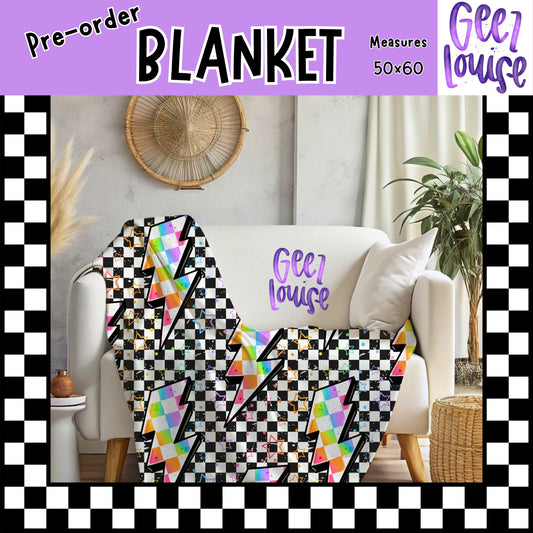 Retro Lightning Bolt Throw Blanket – 50x60 Pre-Order
