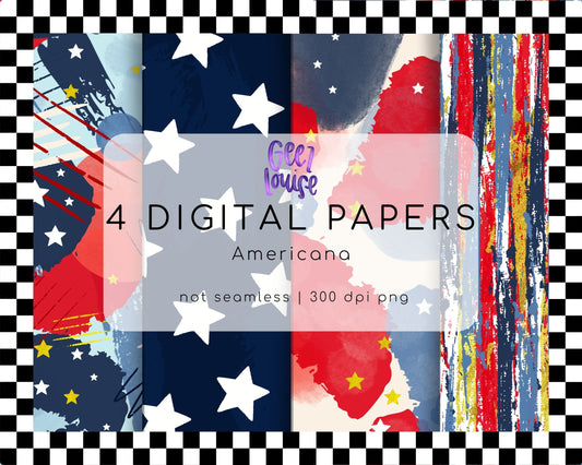 Americana background digital paper pack- Digital Download- PNG